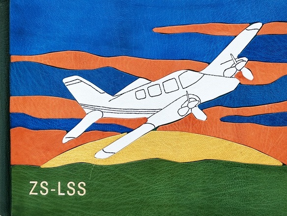 Stilisiertes Flugzeug auf buntem Hintergrund